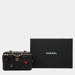مملوكة مسبقًا حقيبة شانيل فانتي كيسينو صغيرة مبطنة كافيار سوداء بسلسلة