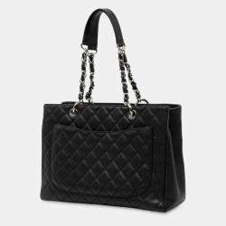 مملوكة مسبقًا حقيبة تسوق شانيل جراند كافيار سوداء