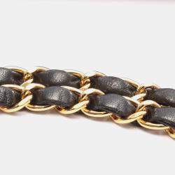 Pre Owned Chanel Matelasse Double Flap Shoulder Bag In Lambskin Leather Black