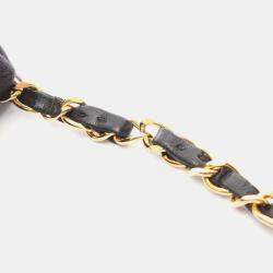 Pre Owned Chanel Matelasse Double Flap Shoulder Bag In Lambskin Leather Black