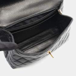 Pre Owned حقيبة شانيل ماتلاسي جلد عجل محبب كافيار أسود