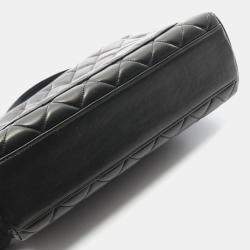 مملوكة مسبقًا Chanel Matelasse Top Handle Handbag In Lambskin Leather Black