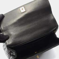مملوكة مسبقًا Chanel Matelasse Top Handle Handbag In Lambskin Leather Black