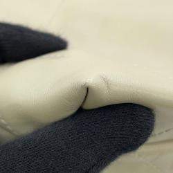 Pre Owned Chanel Handbag 22 Light Grey Shiny Calfskin Leather