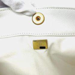 Pre Owned Chanel Supple Twins White Caviar Leather Hobo Bag