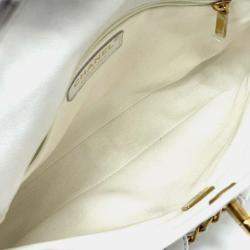 Pre Owned Chanel Supple Twins White Caviar Leather Hobo Bag