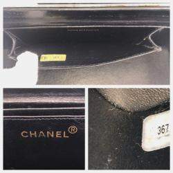 مملوكة مسبقًا Chanel Vintage Matelasse Dark Green Metallic Enamel Handbag Vanity Bag