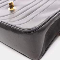 مملوكة مسبقًا Chanel Mademoiselle Deca Matelasse Black Lambskin Leather Shoulder Bag