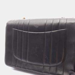 مملوكة مسبقًا Chanel Mademoiselle Deca Matelasse Black Lambskin Leather Shoulder Bag