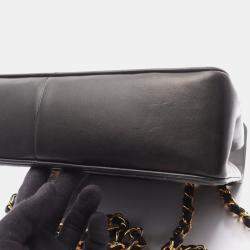 مملوكة مسبقًا Chanel Mademoiselle Deca Matelasse Black Lambskin Leather Shoulder Bag