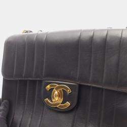 مملوكة مسبقًا Chanel Mademoiselle Deca Matelasse Black Lambskin Leather Shoulder Bag