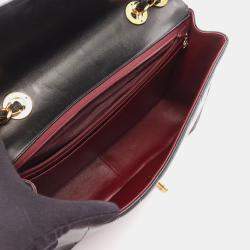 مملوكة مسبقًا Chanel Mademoiselle Deca Matelasse Black Lambskin Leather Shoulder Bag