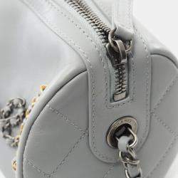 Pre Owned حقيبة كتف شانيل جلد رمادي