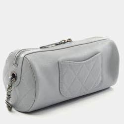 Pre Owned حقيبة كتف شانيل جلد رمادي