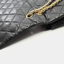مملوكة مسبقًا Chanel 2.55 Matelasse Maxi Double Flap Shoulder Bag In Calfskin Leather Black