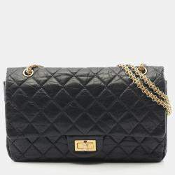 مملوكة مسبقًا Chanel 2.55 Matelasse Maxi Double Flap Shoulder Bag In Calfskin Leather Black