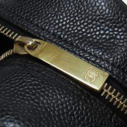 Pre Owned حقيبة شانيل بوسطن صغيرة ماتيلس ذهبية المعدات جلد العجل المحبب