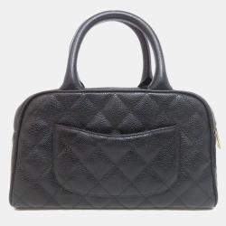 Pre Owned حقيبة شانيل بوسطن صغيرة ماتيلس ذهبية المعدات جلد العجل المحبب