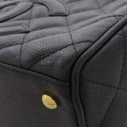 Pre Owned حقيبة شانيل بوسطن صغيرة ماتيلس ذهبية المعدات جلد العجل المحبب