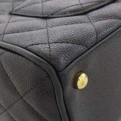 Pre Owned حقيبة شانيل بوسطن صغيرة ماتيلس ذهبية المعدات جلد العجل المحبب