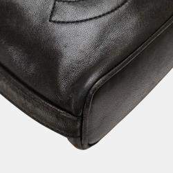 Pre Owned حقيبة كتف شانيل كوكو مارك سلسلة جلد حمل أسود