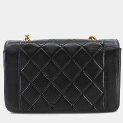 Pre Owned حقيبة كتف شانيل ديانا ماتيلاسي سلسلة 22 جلد حمل أسود