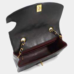 Pre Owned حقيبة كتف شانيل ديانا ماتيلاسي سلسلة 22 جلد حمل أسود