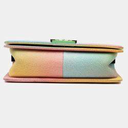 مملوكة مسبقًا حقيبة كتف سلسلة كوكو مارك شانيل بوي شانيل جلد كافيار بألوان متعددة