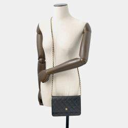 Pre Owned محفظة شانيال سلسلة جلد الكافيار مارك كوكو كلاسيك أسود