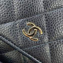 Pre Owned محفظة شانيال سلسلة جلد الكافيار مارك كوكو كلاسيك أسود