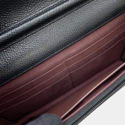 Pre Owned محفظة شانيال سلسلة جلد الكافيار مارك كوكو كلاسيك أسود