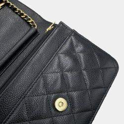 Pre Owned محفظة شانيال سلسلة جلد الكافيار مارك كوكو كلاسيك أسود