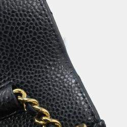 Pre Owned محفظة شانيال سلسلة جلد الكافيار مارك كوكو كلاسيك أسود