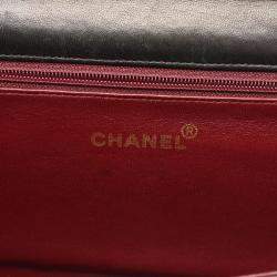 مملوكة مسبقًا حقيبة كتف شانيل ماتالاسيه فلاب كاملة جلد حمل أسود