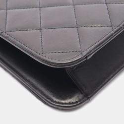 مملوكة مسبقًا حقيبة كتف شانيل ماتالاسيه فلاب كاملة جلد حمل أسود