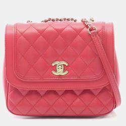 مملوكة مسبقًا Chanel Matelasse Shoulder Bag In Lambskin Leather Pink