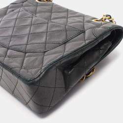 مملوكة مسبقًا حقيبة كتف شانيل ماتلاسيه باريس طبعة محدودة مزدوجة بجلد الخروف أسود