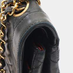 مملوكة مسبقًا حقيبة كتف شانيل ماتلاسيه باريس طبعة محدودة مزدوجة بجلد الخروف أسود