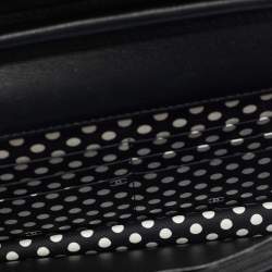 Pre Owned Chanel CC Pearl Black Quilted Leather Wallet On Chain