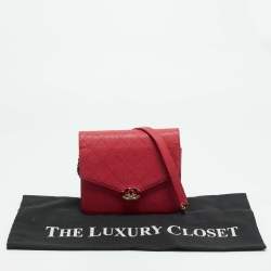 Pre Owned Chanel Cuba Thread Around Pink Caviar Leather Wallet On Chain