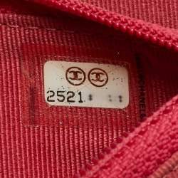 Pre Owned Chanel Cuba Thread Around Pink Caviar Leather Wallet On Chain