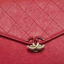 Pre Owned Chanel Cuba Thread Around Pink Caviar Leather Wallet On Chain
