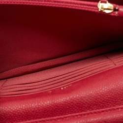 Pre Owned Chanel Cuba Thread Around Pink Caviar Leather Wallet On Chain