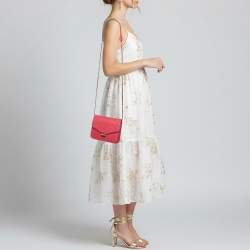 Pre Owned Chanel Cuba Thread Around Pink Caviar Leather Wallet On Chain