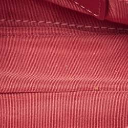 Pre Owned Chanel Mini Metallic Red Quilted Leather Top Handle Flap Bag