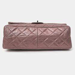 Pre Owned حقيبة كتف شانيل 2.55 ري إيشو جلد عجول معدني بني عتيق 2008-09 مبطنة