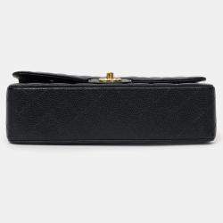 مملوكة مسبقًا Chanel 2021 Black Caviar Leather Medium Flap Bag