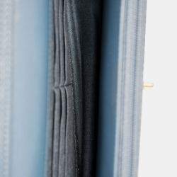 Pre Owned Chanel 2022 Blue Denim Wallet On Chain