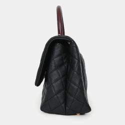 مملوكة مسبقًا حقيبة شانيل يد علوية كوكو متوسطة سحلية كافيار سوداء 2017/18