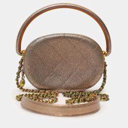 مملوكة مسبقًا Chanel 2019 Brown Metallic Quilted Caviar Egyptian Amulet Top Handle Camera Case